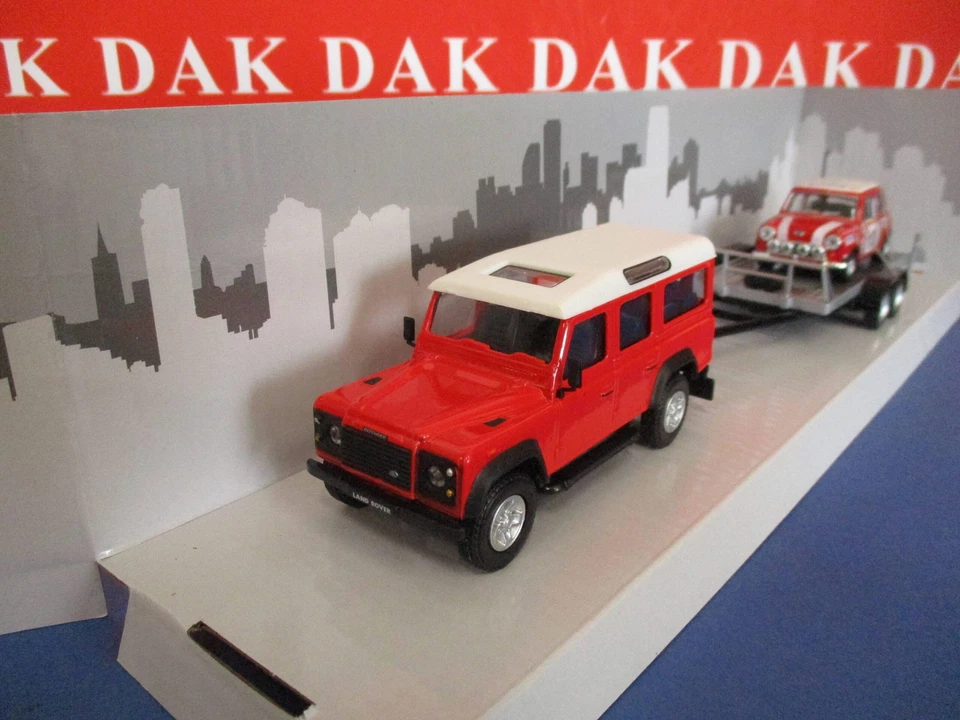 Die cast 1/43 Set Modellini Auto Land Rover 110 + Mini + Carrello by Cararama - Immagine 2 di 4