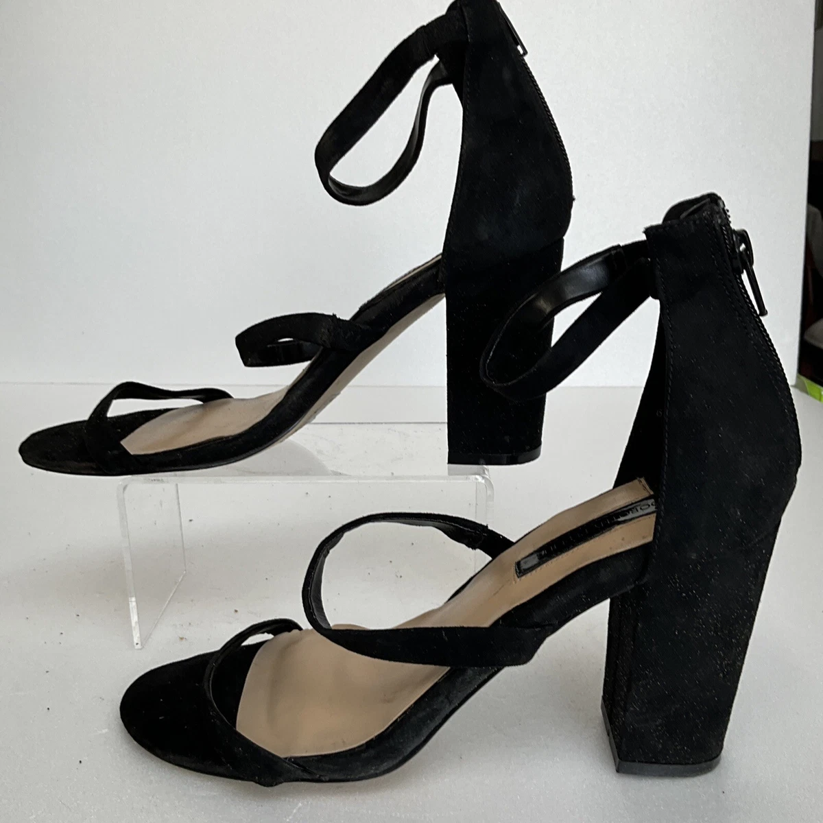 Comfortable black open toe deals heels