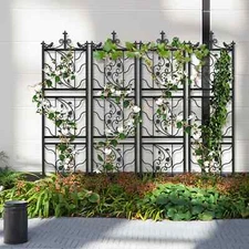 71in Garden Trellis Decorative Tall Metal Fence Lattice Panel Yard Corner Décor