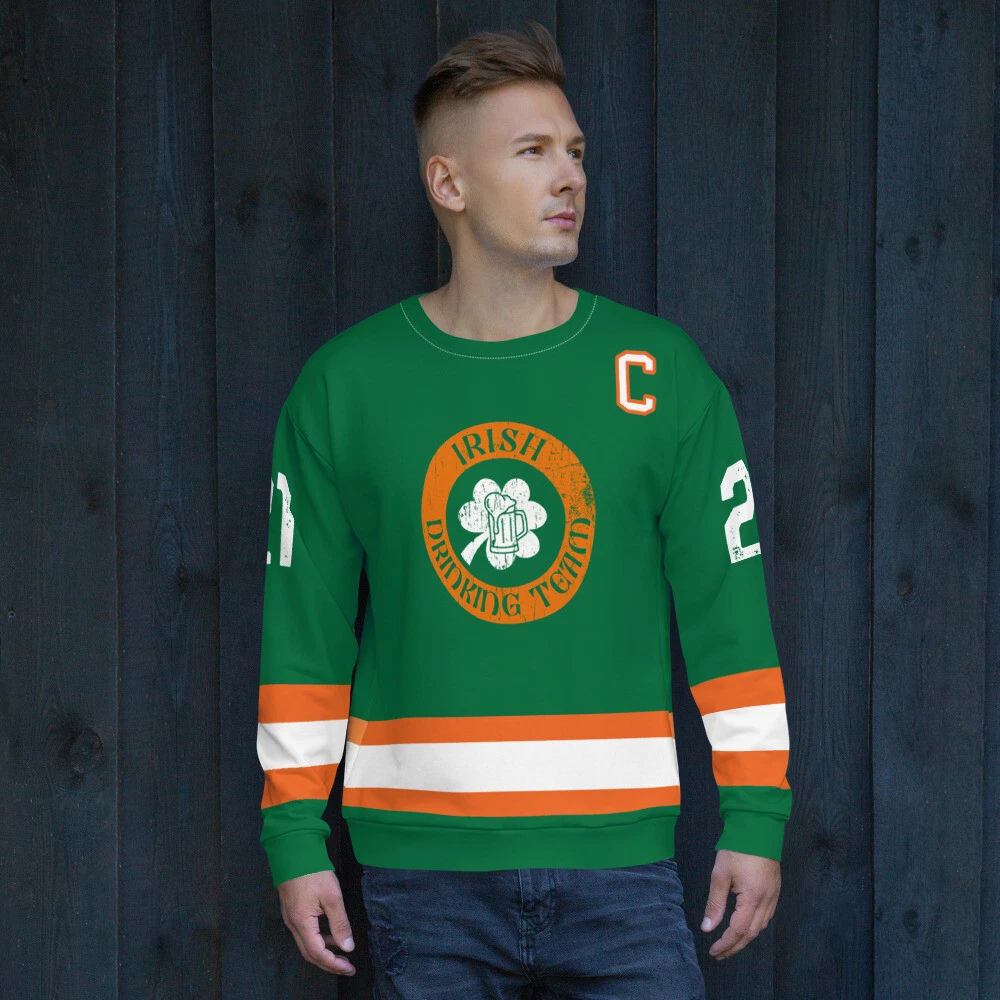 St Patrick's Day Shirt, Irish Drinking Team Hockey Jersey, Men's  St. Patty's Day