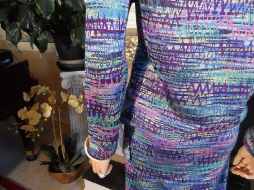 Missoni Blue Multi Zig Zag Print Knit Skirt & Jacket Suit Size IT 48 - US 12 - Picture 11 of 23