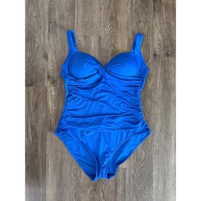 Primark Women's 'Sculpting' Royal Blue Ruched One Piece Swimsuit Size Large