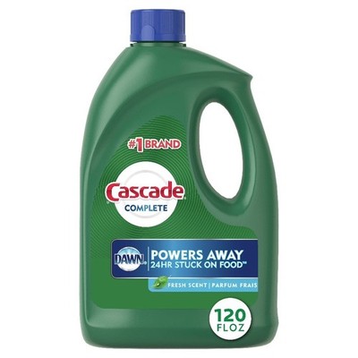 Fresh Scent Dishwasher Detergent Liquid Gel Dish Soap Deep Cleaning 120 fl oz