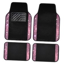 Bling Diamond Car Floor Mat Shining Rhinestones Carpet, Sparkly Pink Diamond