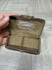 Vintage 1918  Gillette Old Type DE  Safety Razor Khaki Set CASE ONLY NO RAZOR