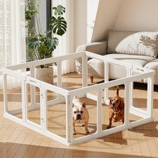 Clear Acrylic Dog Playpen - 50 x 50 Inch, 24" H 12 Planes Transparent Dog Fen...