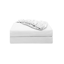 2-Pack Pure Cotton Fitted Sheet King Size, 600 Thread Count 16" King, White
