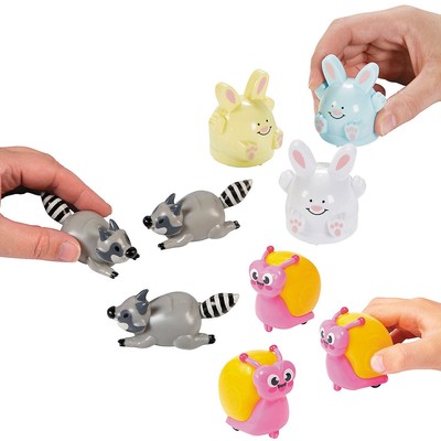 Fun Express Pull-Back Animal Character Assortment, 1 3/4'' - 2'' - 36 Piece