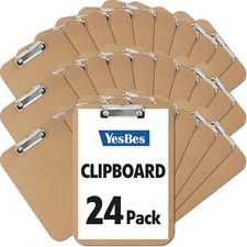 24 Pack Clipboards Bulk, Clip Boards 8.5x11 Standard Letter Size, Clipboards for