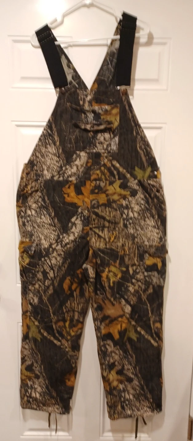 Fieldstaff Men Bib Overall Size 38X29 Camo Stretchy Straps Hunting Outdoors
