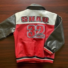 Vintage Shaq Leather Biker Jacket Youth Size Small