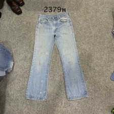Vintage 80 USA Levi 517 Light Blue Distressed Actual 31x31 BootCut Western Jeans