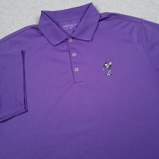 Nike Golf Mickey Mouse Shirt Men Large Purple Polo Performance Stretch Disney