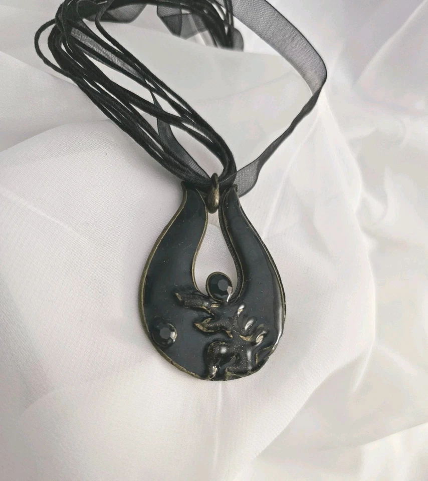 Винтажный викинг ожерелье серьги комплект волк эмаль готический стимпанк фантазии - Изображение 4 из 4