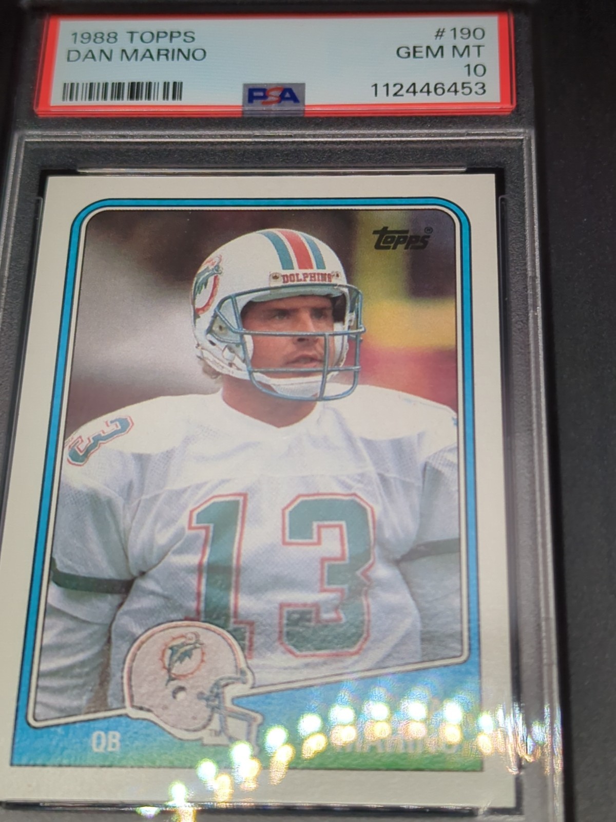1988 TOPPS #190 DAN MARINO DOLPHINS HOF PSA 10 IN 3 CARD STRIP FROM TOPPS VAULT view 4