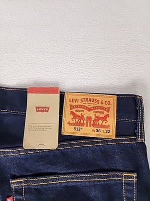 Levi's 513 Slim Fit Zip Fly Straight Leg Denim Jeans 36X32 Men's