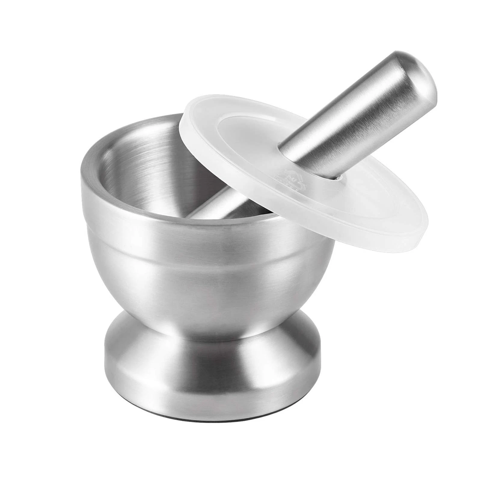 Stainless Steel Mortar and Pestle Set with Lid and Anti Slip Base for Spice M...