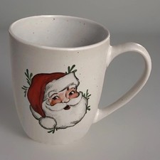 Peppermint & Pine Ceramic Santa Clause Holiday Coffee Mug Collectible 8 Oz EUC