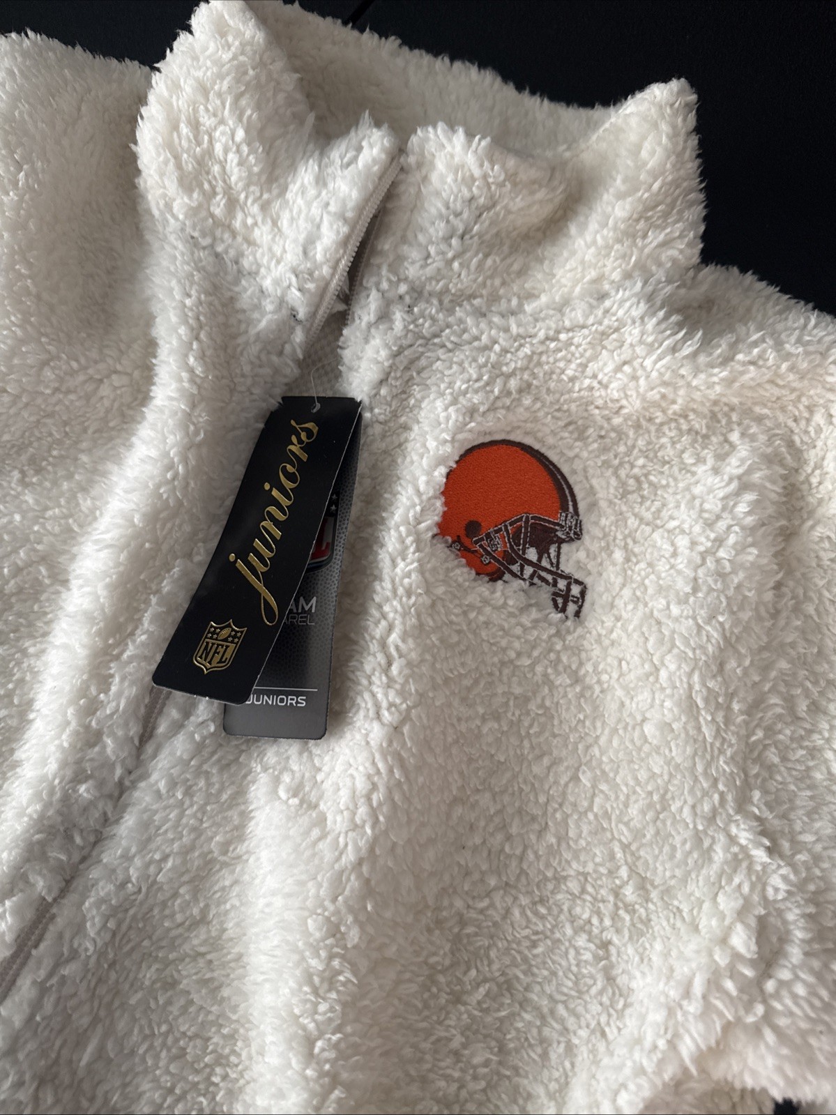 New! Cleveland Browns NFL Juniors Full-Zip Soft Sherpa Jacket Coat Size L 11-13 thumbnail 9