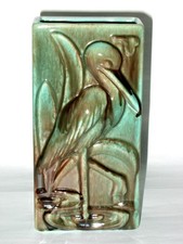 GONDER POTTERY MCM RECTANGULAR VASE WITH A HI...