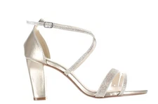 Benjamin Walk Womens Daphne Gold Ankle Strap Heels Size 9.5 (7722841)