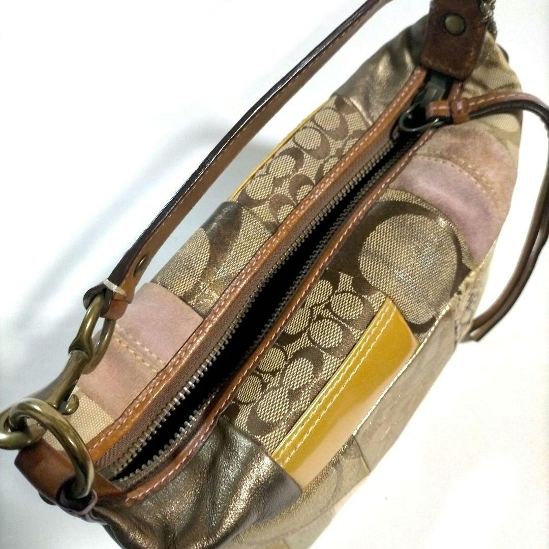 COACH Patchwork Leather Canvas Accessory Pouch Br… - image 10