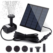 Eco-Friendly Upgraded Solar Water Fountain Pump Kit with 4 Nozzles & 3m Cable