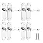 XFORT® Richmond Lever Latch Scroll Polished Chrome Door Handles [4 Pairs].