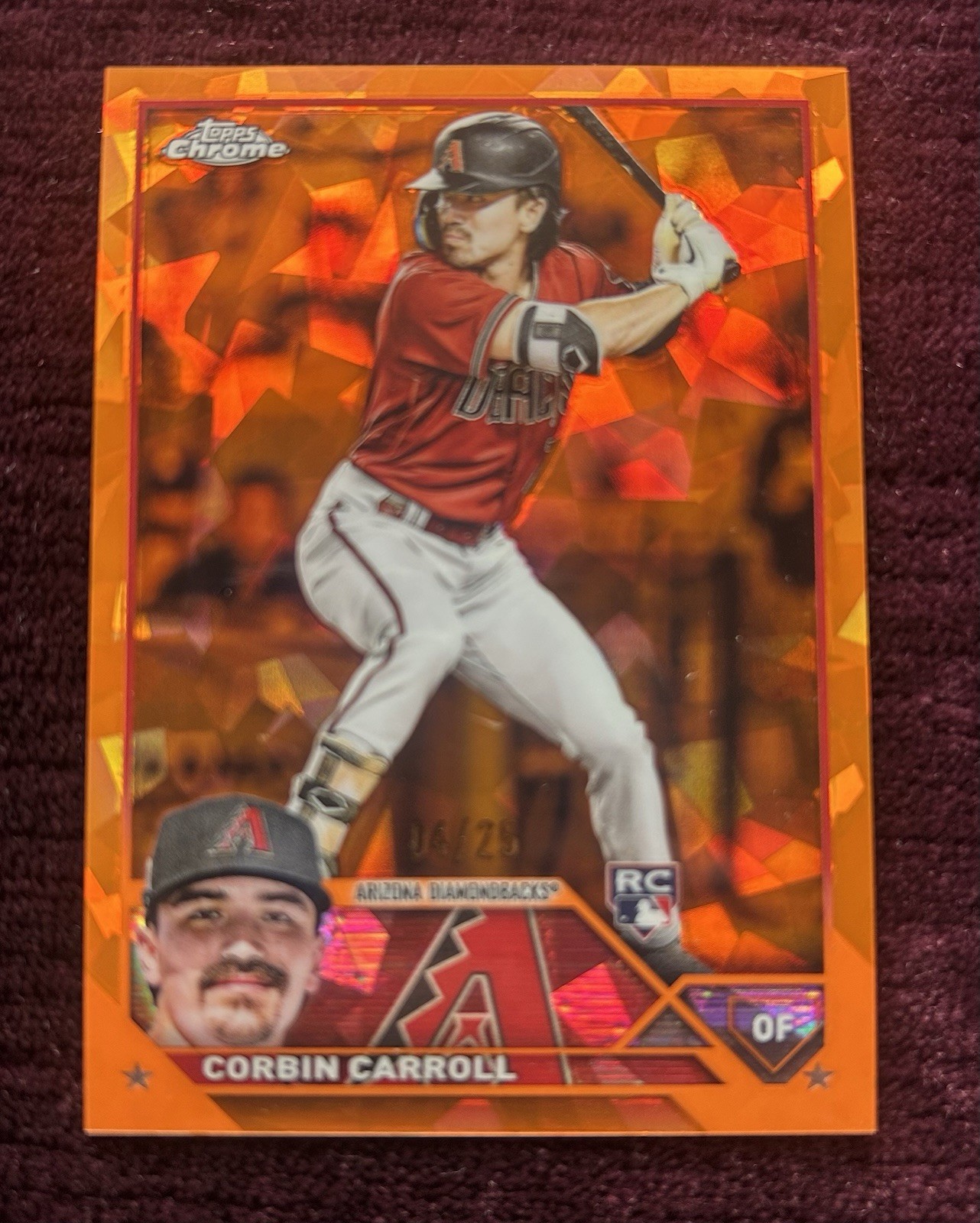 2023 Topps Chrome Sapphire Orange Parallel #401 Corbin Carroll RC #/25