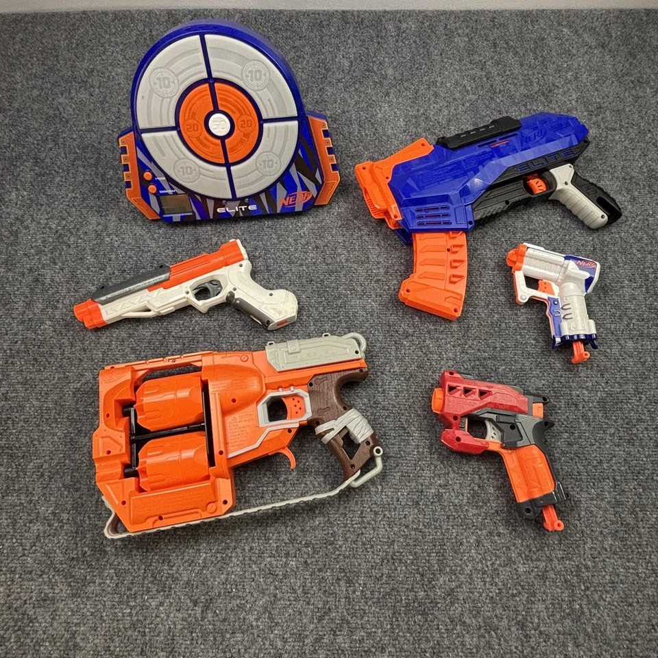 Nerf Lot of 5 Guns Ruccus Zombie Flipfury Elite Mega with Target Tested Work - Image 3 of 4