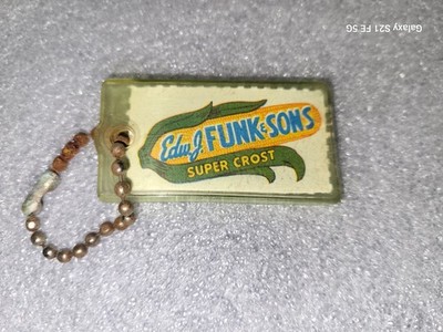 Vintage Edward J Funks Super Crost Keychain New Lenox Illinois