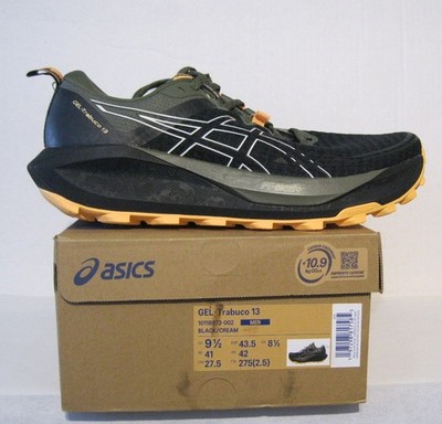 New Men's Asics Gel-Trabuco 13, Black/Cream, Size 9.5 Athletic Shoes