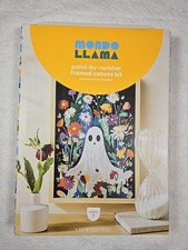 Mondo Llama Paint-by-Number Framed Canvas Kit - Ghost And Flowers