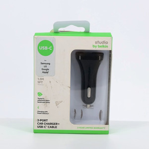 Belkin 2-Port USB-C + USB-A Car Charger 18W USB-C & 12W USB-A - USED
