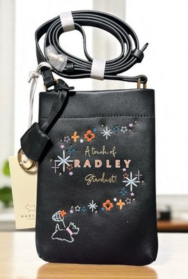 Radley London Stardust Black Leather Crossbody Bag Scottie Dog