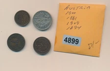 AUSTRIA - 1881 UP - 4 COINS - #4899