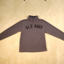 Old Navy Sweater Boys Youth Medium M Size 8 Gray Quarter Zip Fleece Pullover