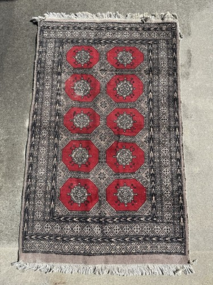 #ad Rare Hand knotted Vintage Pakistani Bokhara Jhaldar Wool Area Rug 5 x 3 Ft $99.99