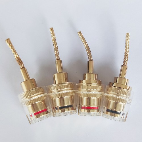 4 szt. Pin to Banana Jack Adapter audio HIFI Pozłacany głośnik Kabel Złącze - Zdjęcie 7 z 9