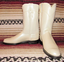 Women's VTG Justin Diamond J Bone Leather Roper Cowboy Boots 6.5 B NEW in Box