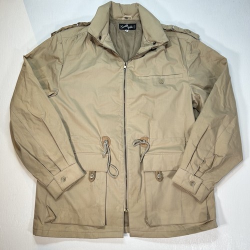 Military Jacket Mens M Vintage Southpole Urban Safari Khaki/Tan Hip Hop 90s Y2K