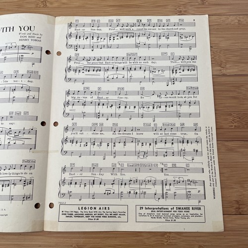 Partituras vintage - Domingo de Pascua contigo - 1944 Don Reid y Henry Tobias - Imagen 3 de 6