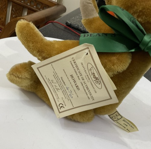 Deans Rag Book Plush Mohair Soft Toy Ltd Ed Jointed Teddy Bear HOWARD Gold - Picture 12 of 13