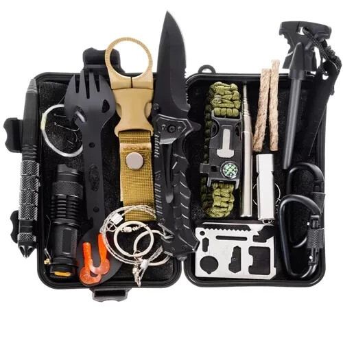 Survival Set Überlebensset Outdoor Camping 32-in-1 Multitool Notfall Gear Kasten - Bild 1 von 10
