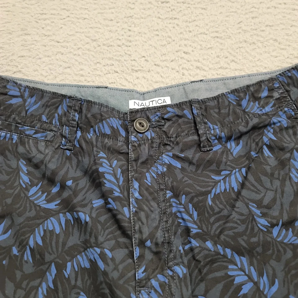 Pantalones Cortos Nautica Para Hombre 32 Negro Azul Palma Estampado Floral Chino Informal Playa Aire Libre Foto 2 de 4