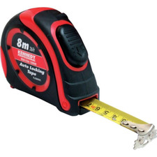 8 M Auto Locking Tape Measure Double Sided Steel Nylon Coated Magnetic Tip Metre