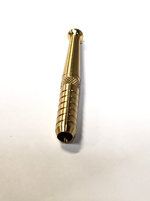 1 Real Brass Metal One Hitter Pipe Dugout Bat 3" Made In Usa !! Tobacco - Foto 6