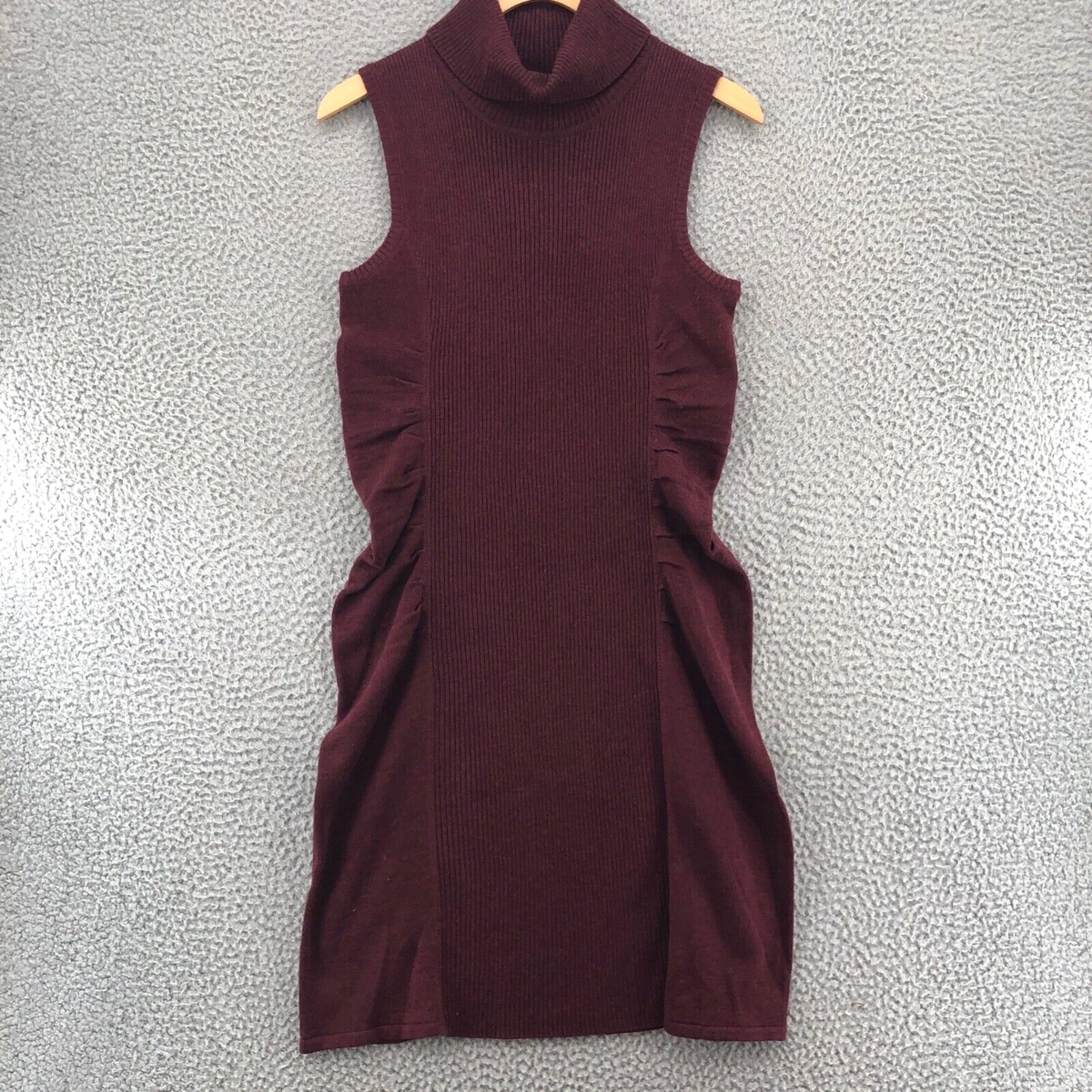 brown scrunch dress Brown High Neck Ruched Draped Mini Dress main image 0