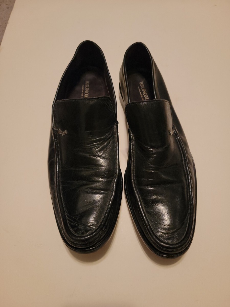 Bruno Magli Mens Hand Made Black Leather Dress Shoes Slip On  display picture 3