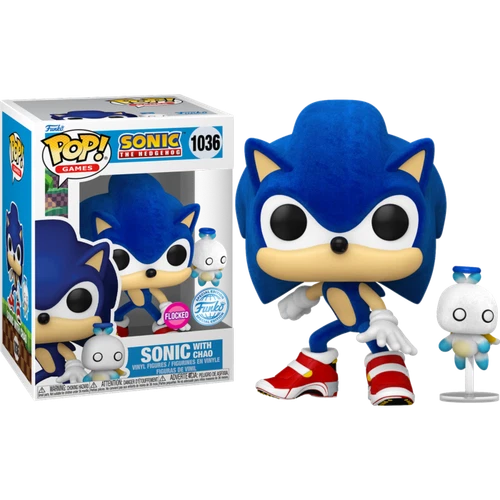 Sonic the Hedgehog Sonic With Chao Flocked Pop! Vinyl #1036